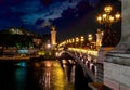 Night over bridge Alexandre III