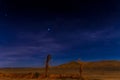 View of starry sky over the Erg Chebby, in Morocco