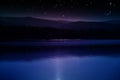 Night over the Mountains and Lake Royalty Free Stock Photo