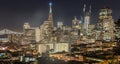 Night over San Francisco Downtown from Ina Coolbrith Park Royalty Free Stock Photo