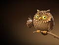 Night owl with coffee. Illustration