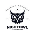 Night Owl Head Face Logo Design Template Inspiration Idea Royalty Free Stock Photo