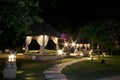 Night Pagoda View at Patra Jasa Hotel, Bali. Indonesia