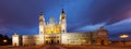 Night panorama of Almudena is Catholic cathedral in Madrid