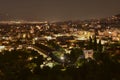 Night panorama of Athens from the Acropolis, Greece Royalty Free Stock Photo