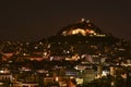 Night panorama of Athens from the Acropolis, Greece Royalty Free Stock Photo