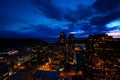 Night panorama of Bellevue city downtown lights Royalty Free Stock Photo