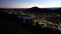 Night Panorama of Bergen city from Floyen viewpoint in Norway in autumn Royalty Free Stock Photo