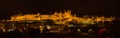 Night panorama of Carcassonne fortress - France Royalty Free Stock Photo