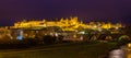 Night panorama of Carcassonne fortress - France Royalty Free Stock Photo