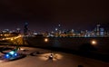 Night panorama of Chicago Skyline across Lake Michigan, USA Royalty Free Stock Photo