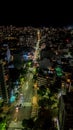 vertical Night panorama of the city of Buenos Aires in South America, Argentina Royalty Free Stock Photo