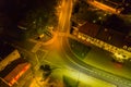 Night panorama of the city of IÃâowa. Photo taken from a drone.