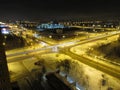 Night panorama of the city with a view of the intersection of Revolutionary and Frunze streets.