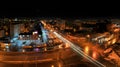 Night panorama of the city with a view of the intersection of Revolutionary and Sverdlov streets