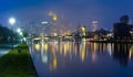 Night panorama of Frankfurt am Main, Germany Royalty Free Stock Photo