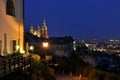 Summer night view of the churches of the historical part of Prague Royalty Free Stock Photo