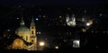 Summer night view of the churches of the historical part of Prague Royalty Free Stock Photo