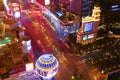 Night Panorama of Las Vegas Boulevard The Strip. Royalty Free Stock Photo
