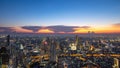 Night panorama of the Metropolis Bangkok City downtown cityscape urban skyline tower Thailand Royalty Free Stock Photo