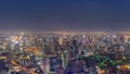 Night panorama of the Metropolis Bangkok City downtown cityscape urban skyline tower Thailand Royalty Free Stock Photo