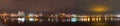 Night panorama of the Miass River embankment, Chelyabinsk, October 2017. Editorial use only