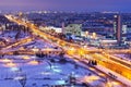 Night panorama of Minsk, Belarus Royalty Free Stock Photo