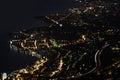 Night panorama Montreux, Vevey and swiss riviera Royalty Free Stock Photo