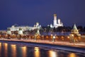 Night panorama of the Moscow Kremlin Royalty Free Stock Photo