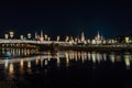 Night panorama of Moscow. View of the Moscow Kremlin from the river Royalty Free Stock Photo