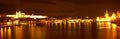 Prague centre panorama at night Royalty Free Stock Photo