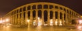 Night panorama of Roman Aqueduct Royalty Free Stock Photo