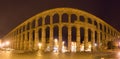 Night panorama of Roman Aqueduct of Segovia