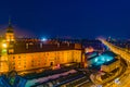 Night Panorama of Royal Castle and Old Town in Warsaw Royalty Free Stock Photo