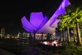 Night panorama of Singapore.