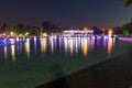 Night panorama of Singing Fountains in City of Plovdiv