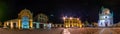 Night panorama square with Church of Madonna di Tirano, Tirano, Lombardy, Italy