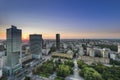 Night panorama of Warsaw city center Royalty Free Stock Photo