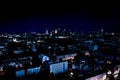 Night panorama of Warsaw city center, Poland. City Center. Europe. Aerial View Royalty Free Stock Photo