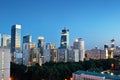 Night panorama of Warsaw city center. View of the city center Royalty Free Stock Photo