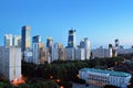 Night panorama of Warsaw city center. View of the city center Royalty Free Stock Photo