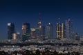 Night panorama of Warsaw city Royalty Free Stock Photo