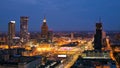 Night panorama of Warsaw