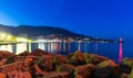 Night panorama of Yalta, Crimea, Ukraine