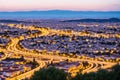 The Night Panoramic cityscape of the city of Plovdiv from Nebet Tepe hill is on ...