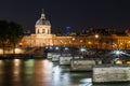 Night panoramic cityscape of Seine river and Paris, France, Europe. Seine is famous tourist destination with many landmarks. View Royalty Free Stock Photo