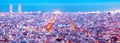 Night panoramic view of Barcelona Royalty Free Stock Photo