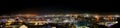 Night panoramic view on beach of the Red Sea in Eilat famous resort and recreation town in Israel and Aqaba cities - Jordan Royalty Free Stock Photo