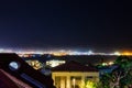 Night panoramic view on beach of the Red Sea in Eilat famous resort and recreation town in Israel and Aqaba cities - Royalty Free Stock Photo