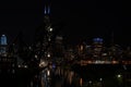 Night, panoramic view of a Chicago Skyline Royalty Free Stock Photo